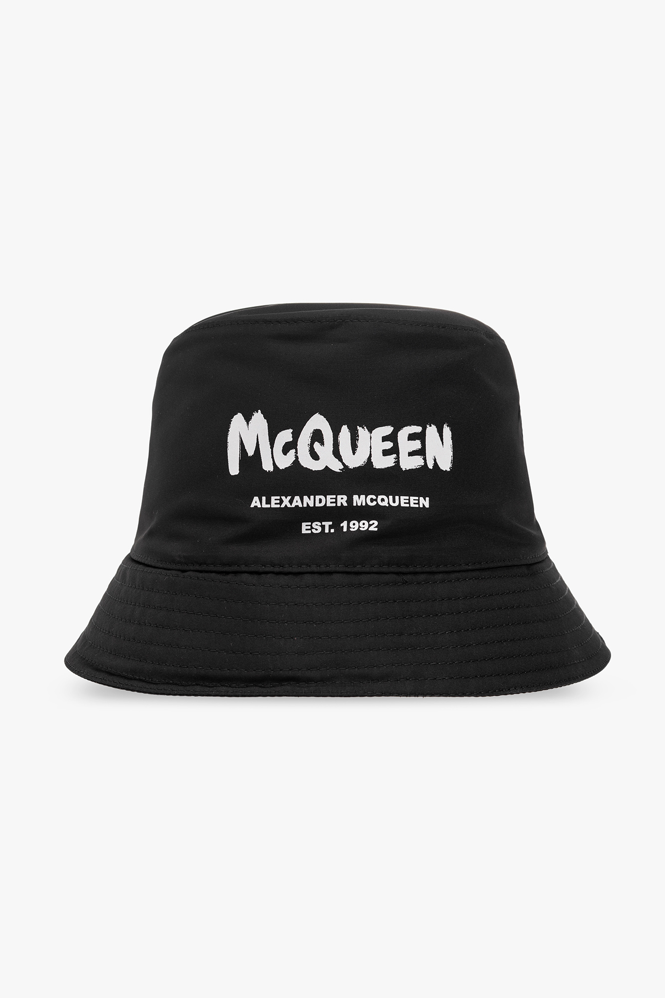 【送料&関税込】Alexander McQueen Bucket Hat With Logo Alexander Mcqueen Graffiti Logo Bucket Hat Alexander McQueen